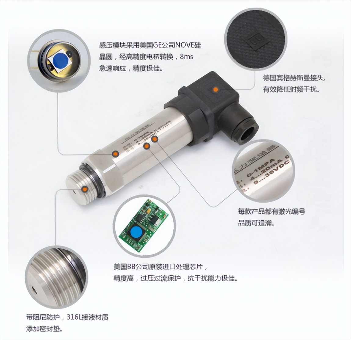 電壓輸出信號，壓力變送器