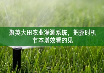 「智慧農(nóng)業(yè)」聚英大田農(nóng)業(yè)灌溉系統(tǒng)，把握時機節(jié)本增效看的見